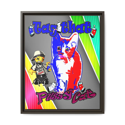 tag that - framed canvas art (rainbow split)