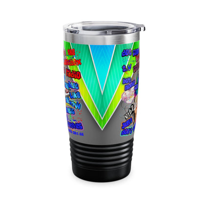 drop the beat - Ringneck Tumbler, 20oz  (rainbow split)
