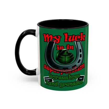my luck - Accent Mug (dark green)