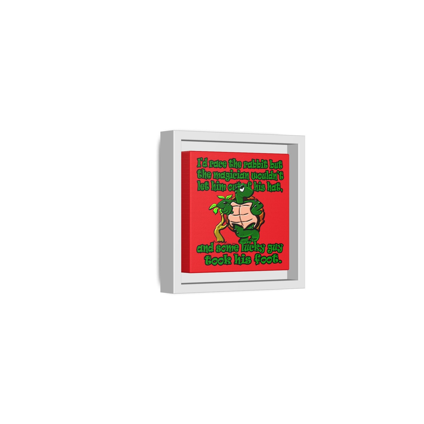 turtle race - framed canvas art (red)