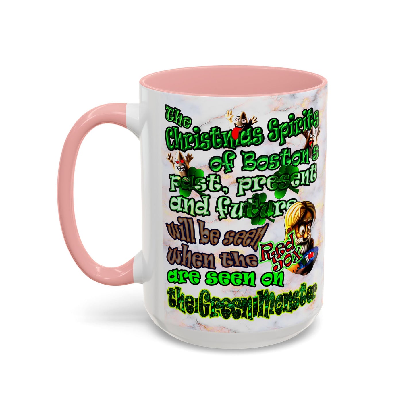 christmas spirits of boston - Accent Mug (white marble)