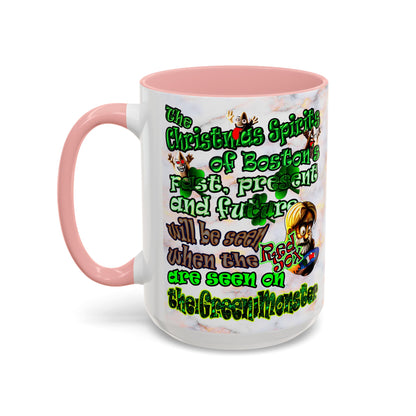 christmas spirits of boston - Accent Mug (white marble)