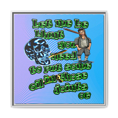 og - framed canvas art (light blue-purple wave)