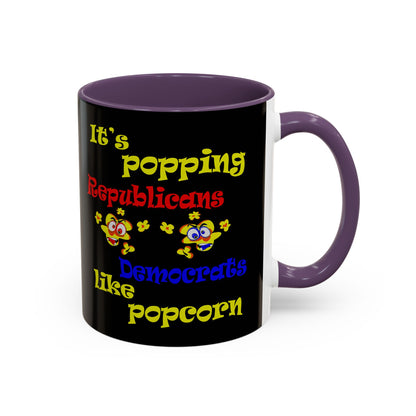 popping like popcorn - Accent Mug (black)