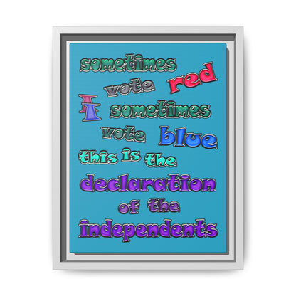 declaration of the independents - framed canvas art (turquoise)