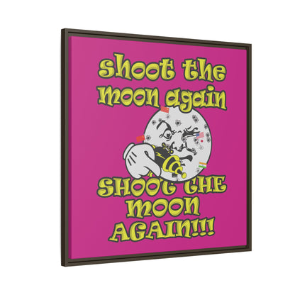 shoot the moon again - framed canvas art (pink)