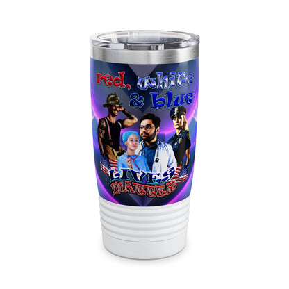 rw&b lives matter - Ringneck Tumbler, 20oz (grey-pink wave)