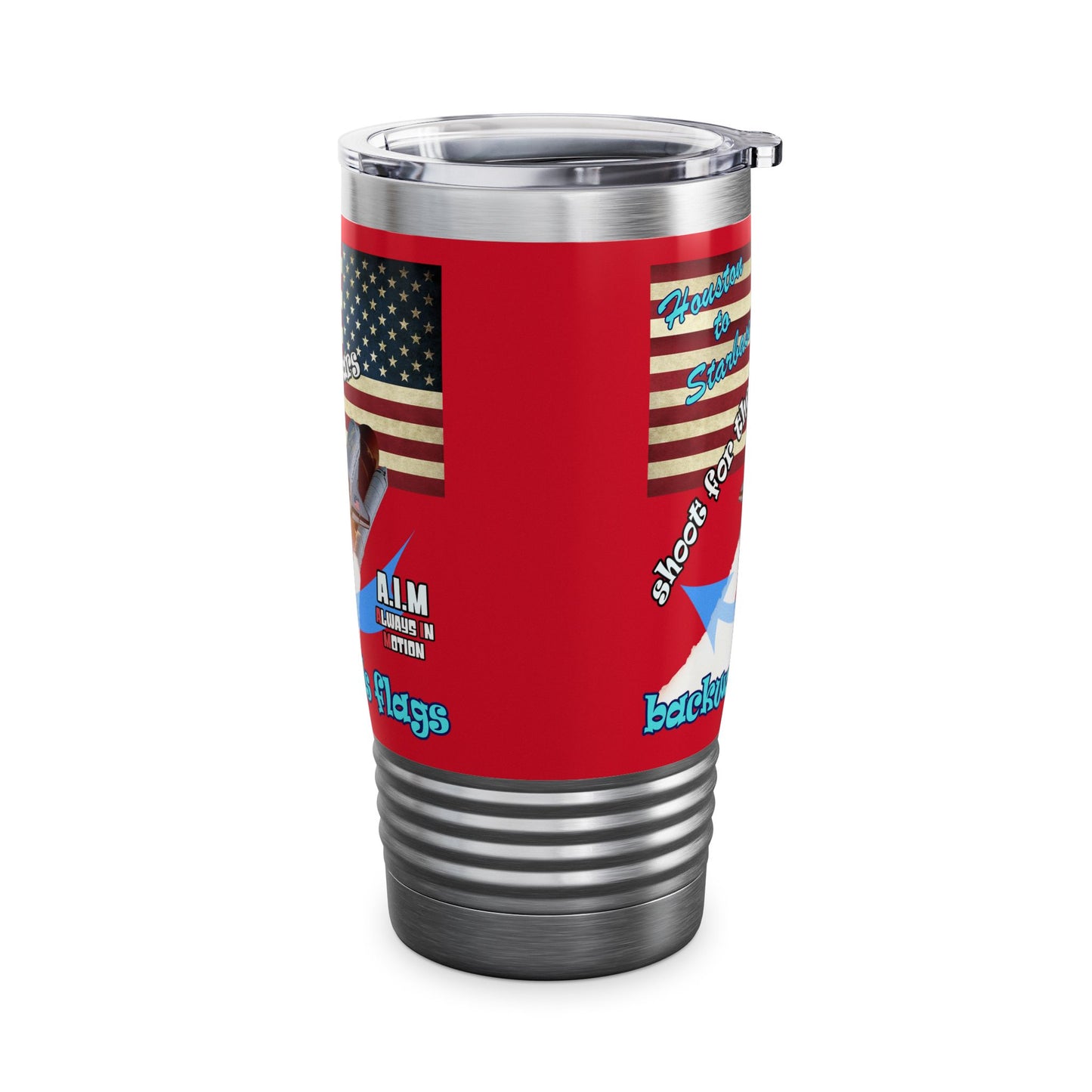 shoot for the stars - Ringneck Tumbler, 20oz (dark red)