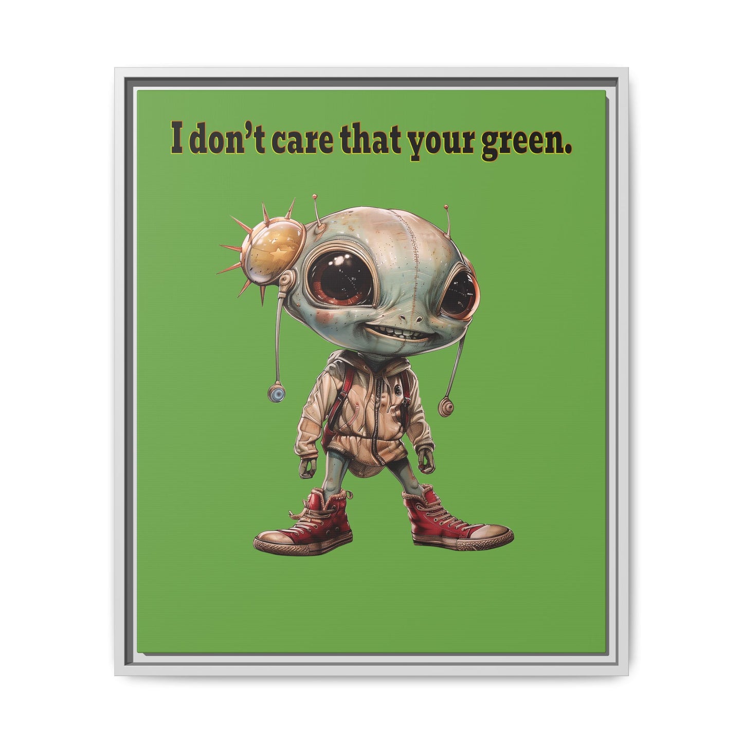 I don't care that your green - framed canvas art (green)