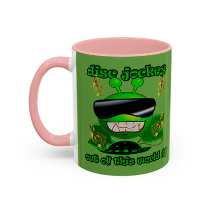 disc jockey - Accent Mug (green)