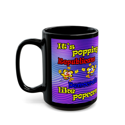popping like popcorn - Black Mug (purple wave)