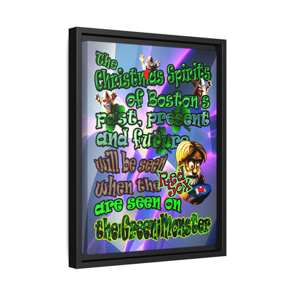 christmas spirits of boston - framed canvas art (grey-pink wave)