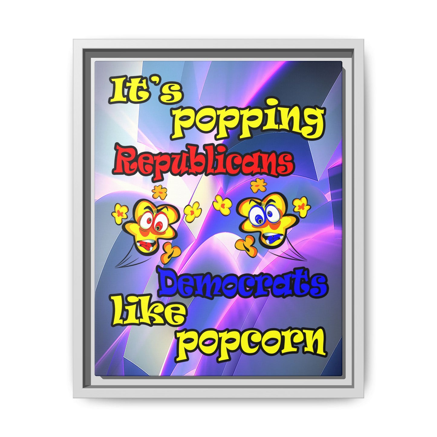 popping like popcorn - framed canvas art (grey-pink wave)