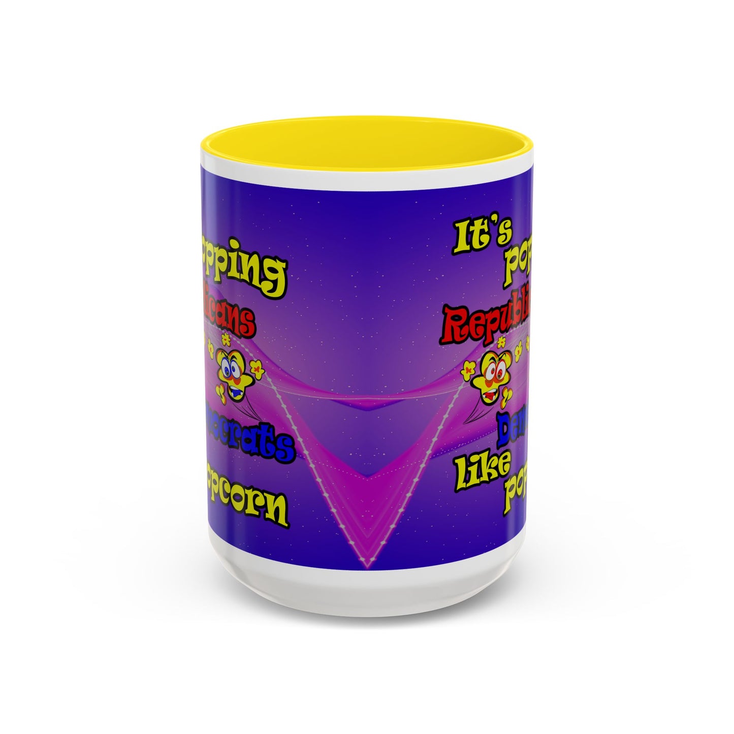 popping like popcorn - Accent Mug (purple-pink wave)