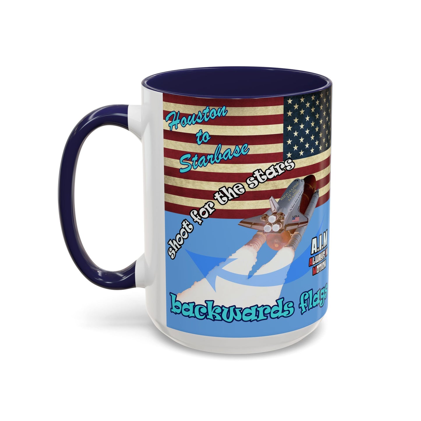 shoot for the stars - Accent Mug (light blue)