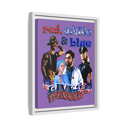 rw&b lives matter - framed canvas art (light purple)