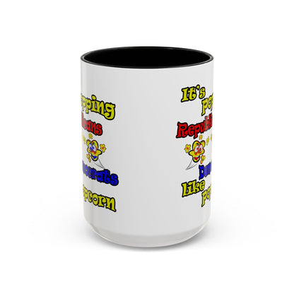 popping like popcorn - Accent Mug (white)
