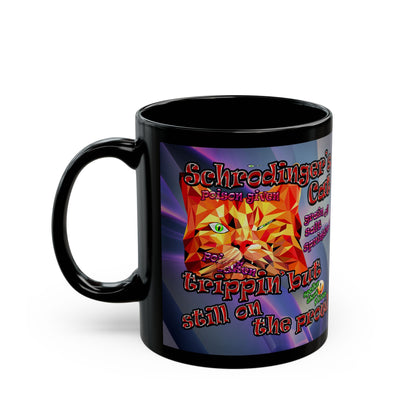 schrodinger's cat - Black Mug (grey-pink wave)
