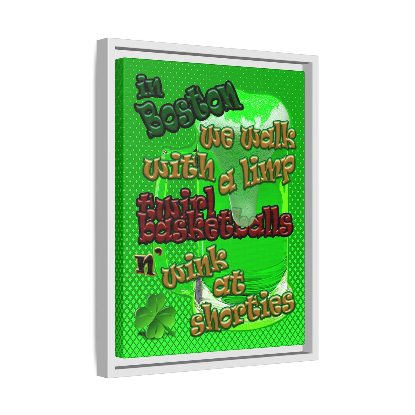 celtics logo - framed canvas art (logo green)