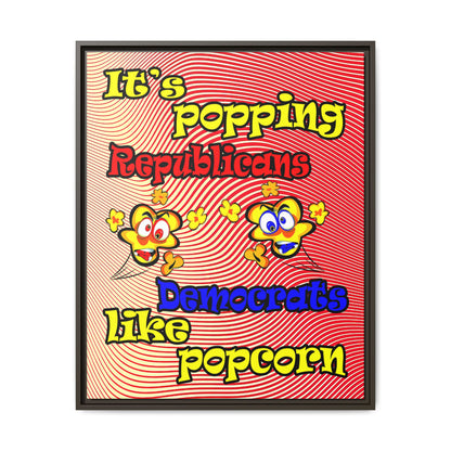popping like popcorn - framed canvas art (yellow-orange wave)