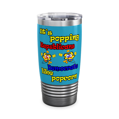 popping like popcorn - Ringneck Tumbler, 20oz (turquoise)