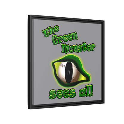 green monster - framed canvas art (grey)