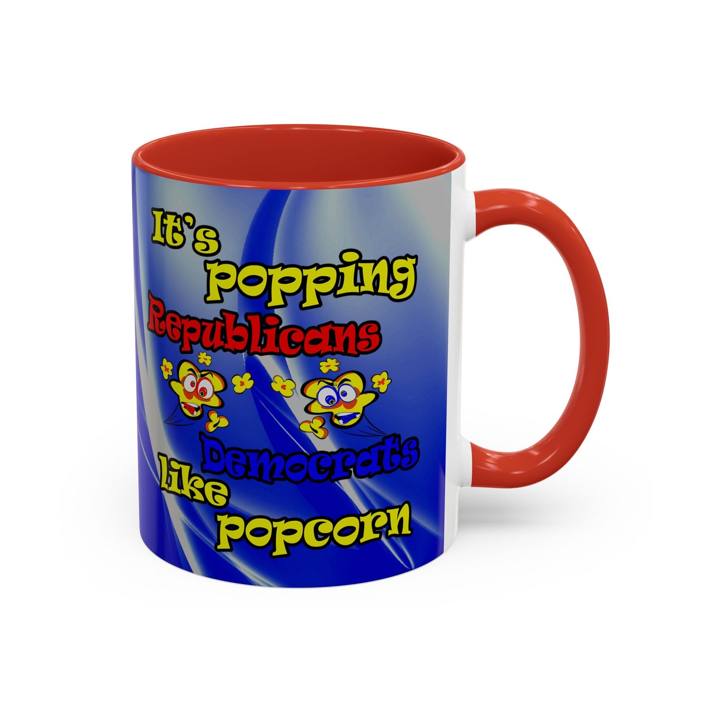 popping like popcorn - Accent Mug (blue-white wave)