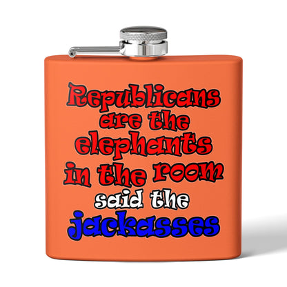 donkeys and elephants - Stainless Steel Flask