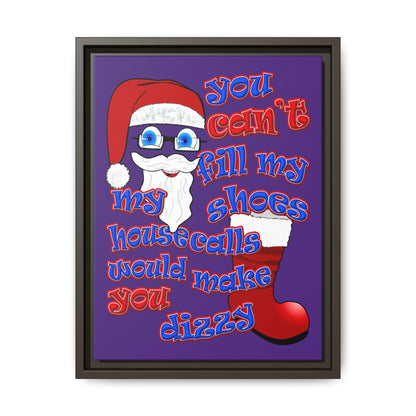 santa's shoes - framed canvas art (purple)