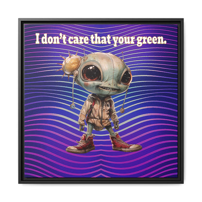 I don't care that your green - framed canvas art (purple wave)