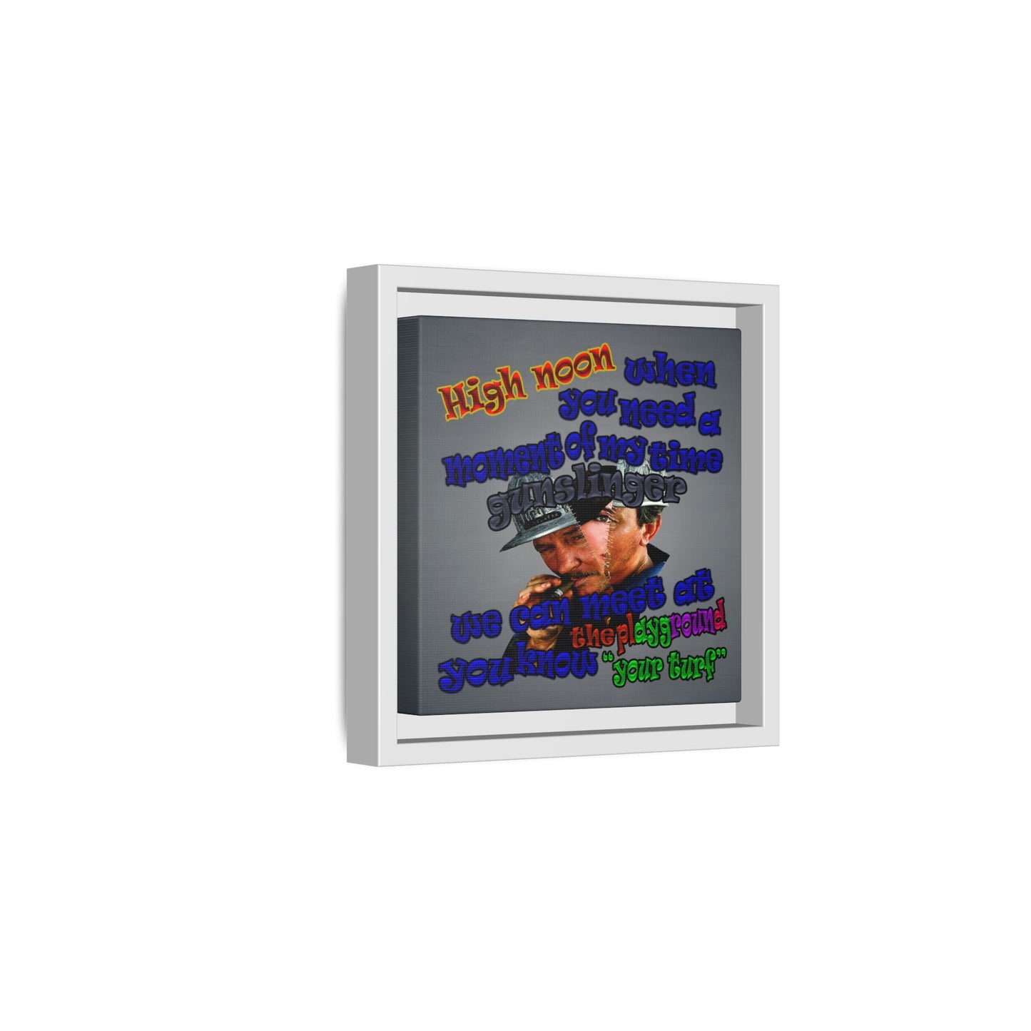 high noon - framed canvas art (grey-light grey)