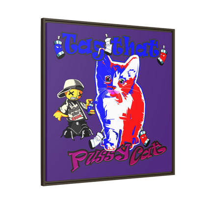 tag that - framed canvas art (purple)