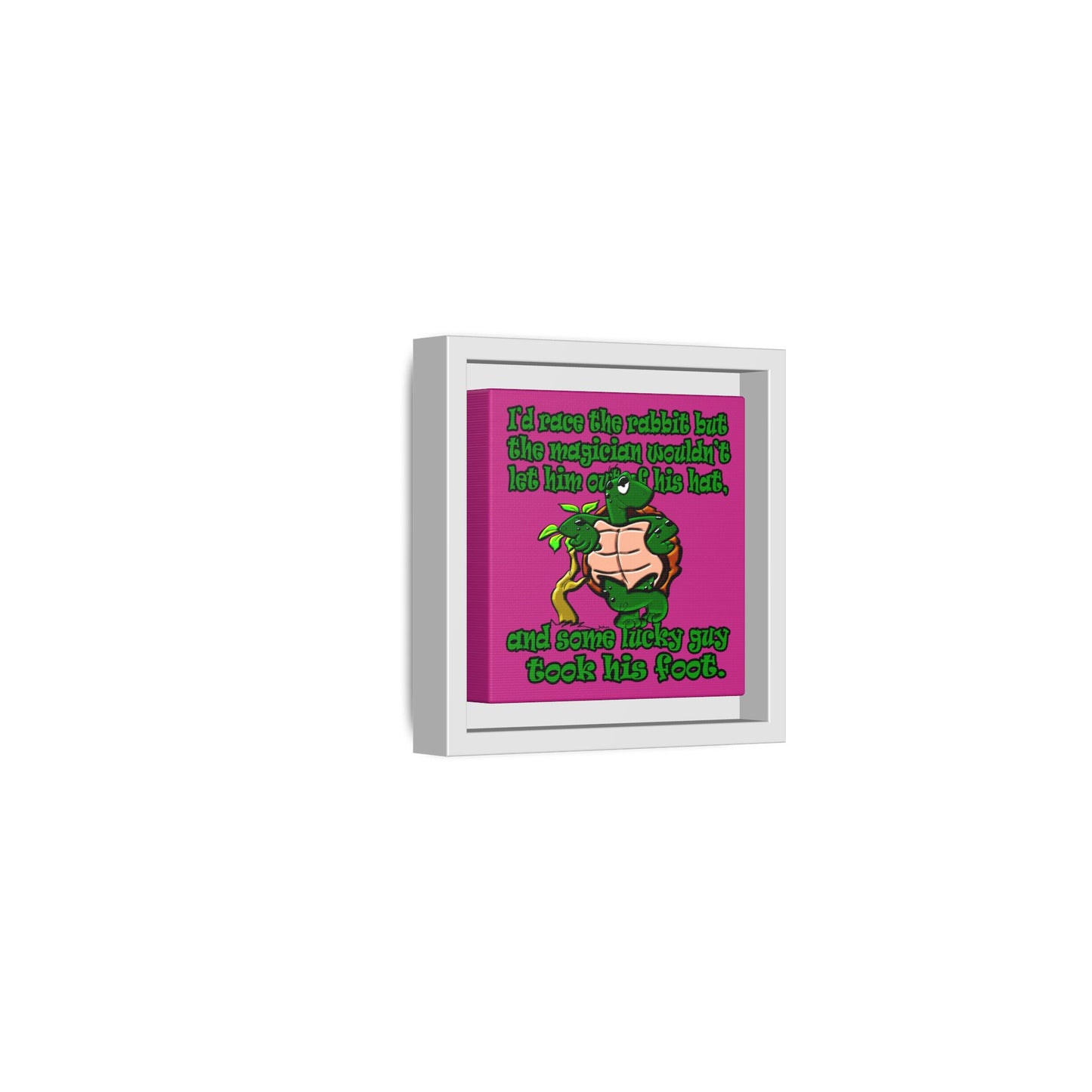 turtle race - framed canvas art (pink)