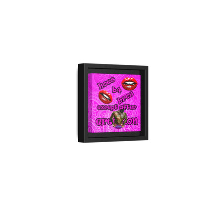 hoes b4 bros - framed canvas art (pink swirl)