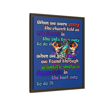 doggystyle - framed canvas art (dark blue)