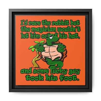 turtle race - framed canvas art (orange)