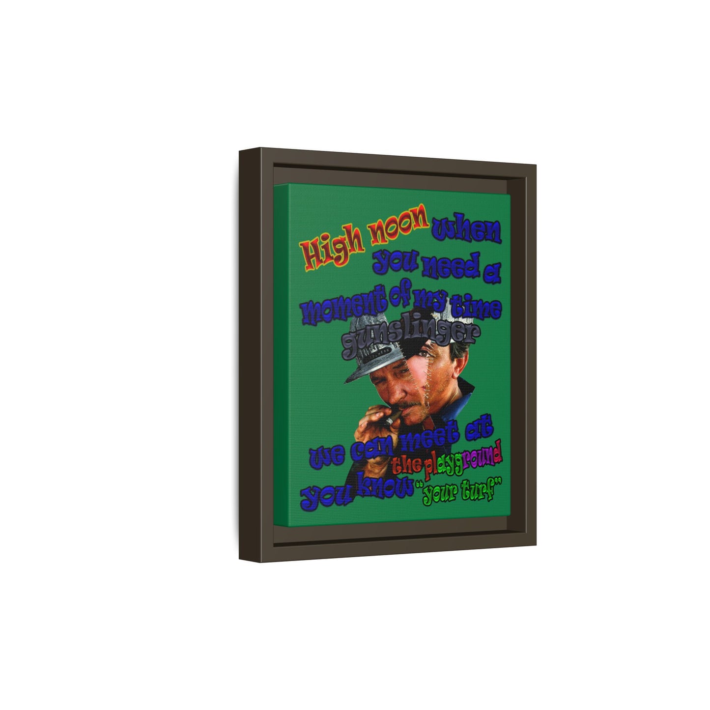 high noon - framed canvas art (dark green)