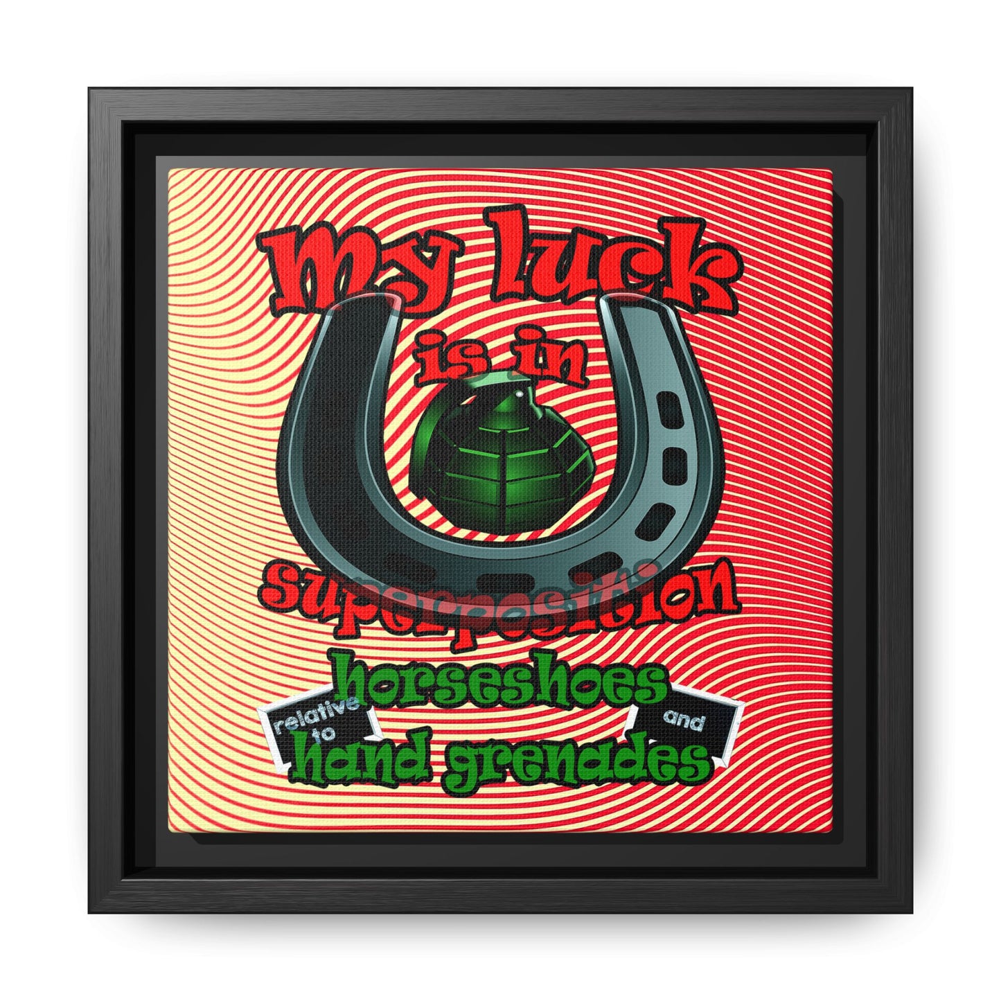 my luck - framed canvas art (yellow-orange wave)