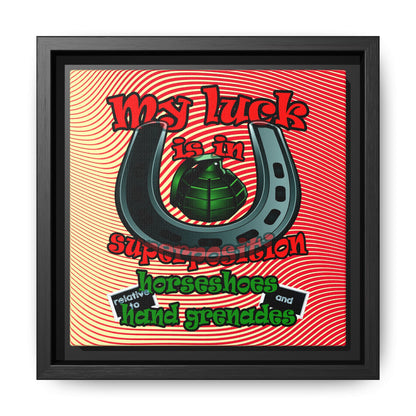 my luck - framed canvas art (yellow-orange wave)