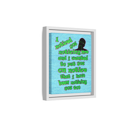 noticed you noticing - framed canvas art (faded blue)