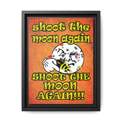 shoot the moon again - framed canvas art (burnt orange)