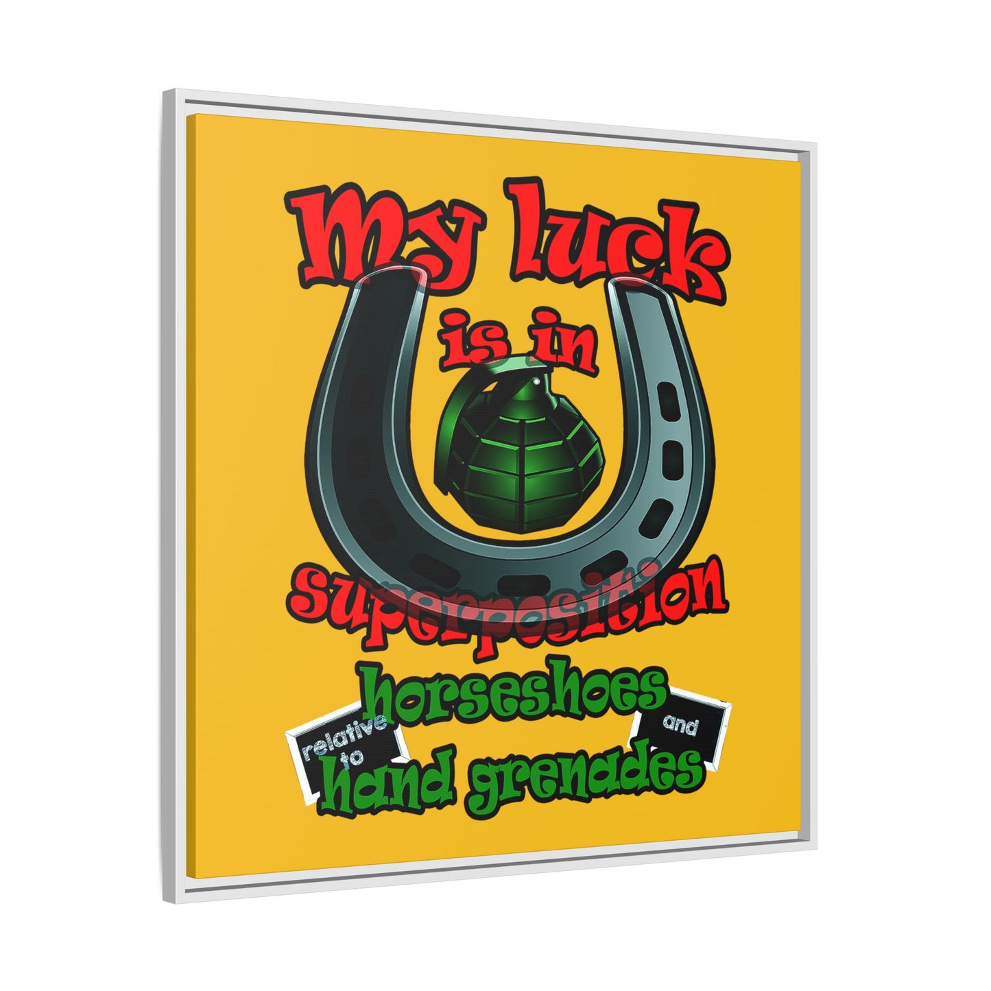 my luck - framed canvas art (yellow)