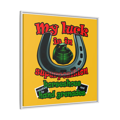 my luck - framed canvas art (yellow)