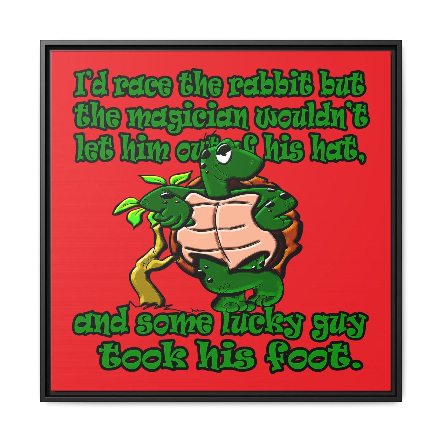 turtle race - framed canvas art (red)