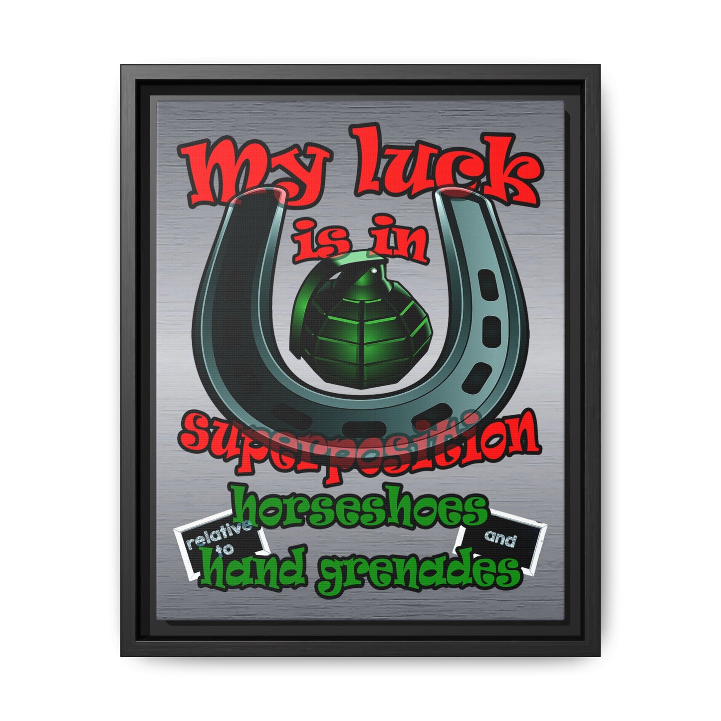 my luck - framed canvas art (brushed nickel)