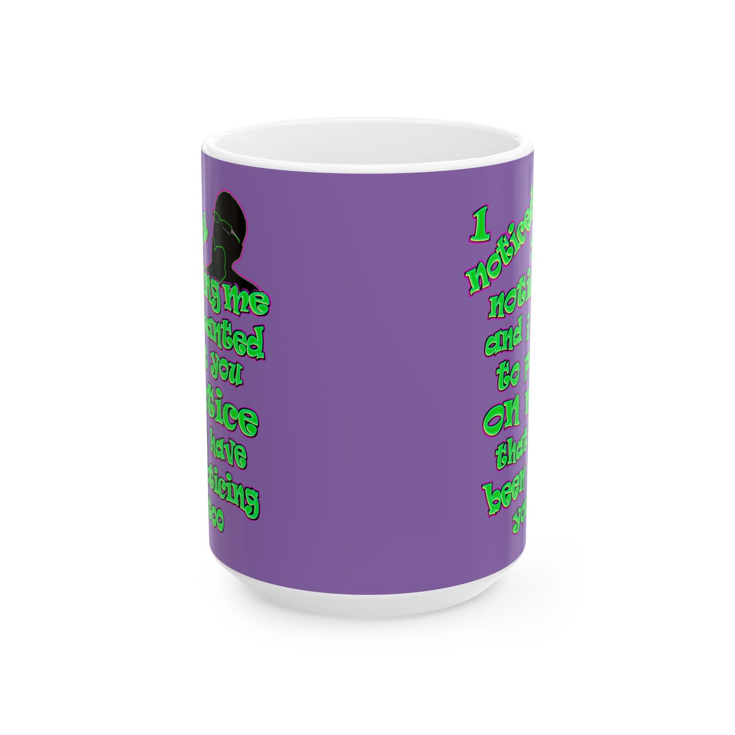 noticed you noticing - White Mug (light purple)