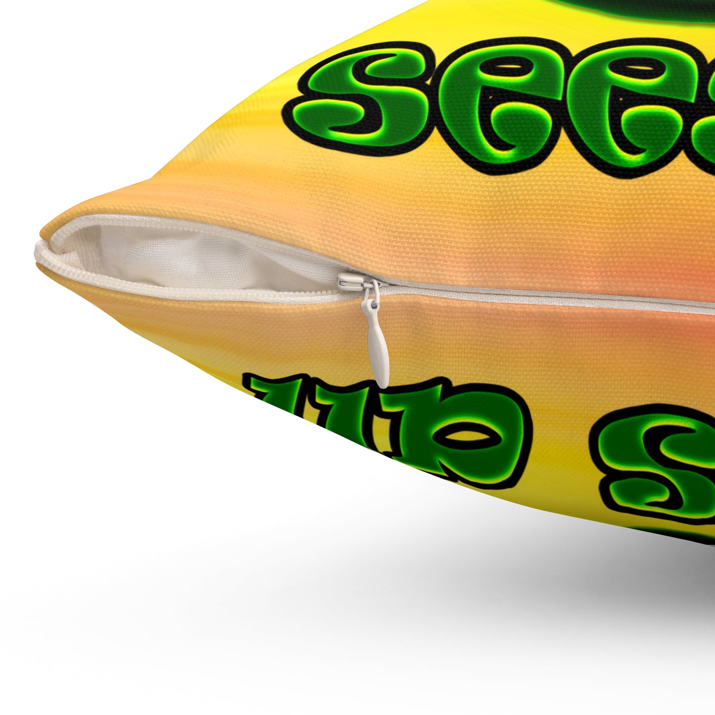 green monster - Spun Polyester Square Pillow - (color blur)