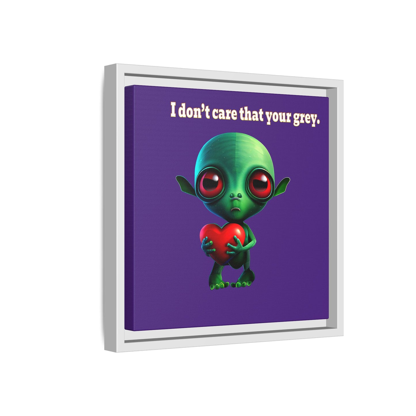 I don't care that your grey - framed canvas art (purple)