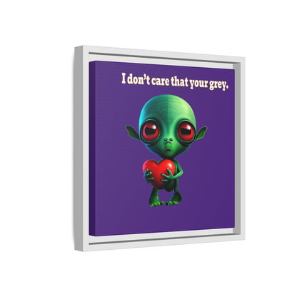 I don't care that your grey - framed canvas art (purple)