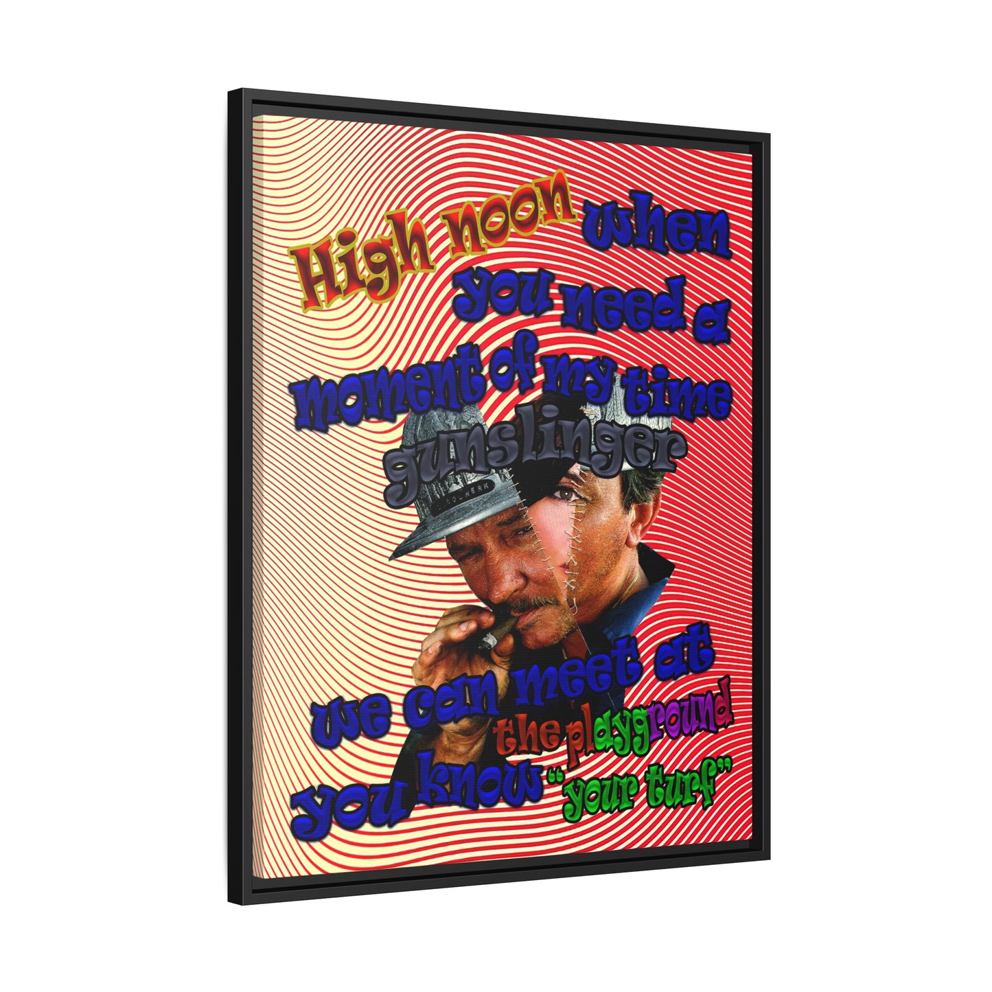 high noon - framed canvas art (yellow-orange wave)